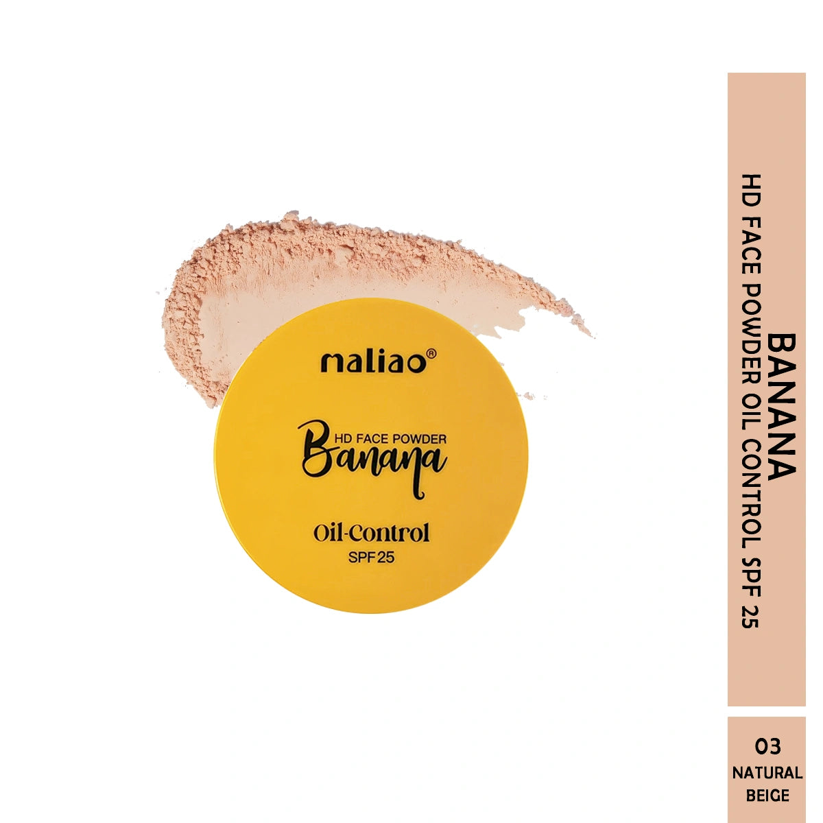 Maliao Banana HD 2 IN 1 Oil-Control Face Powder Compact - Matte Finish